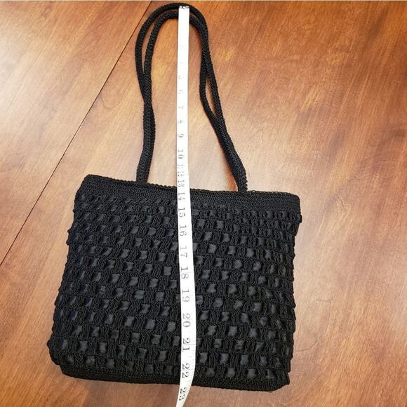 BOHO Black braid and ribbon evening or special‎ occasion shoulder bag vintage - Picture 6 of 10